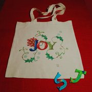 Shopper Bag in Cotone Ecologico Dipinta a Mano